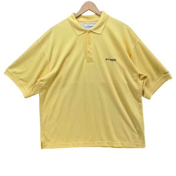 Columbia PFG Perfect Cast Polo Shirt Mens Light Yellow Short Sleeve Vented Sz XL - Picture 1 of 13